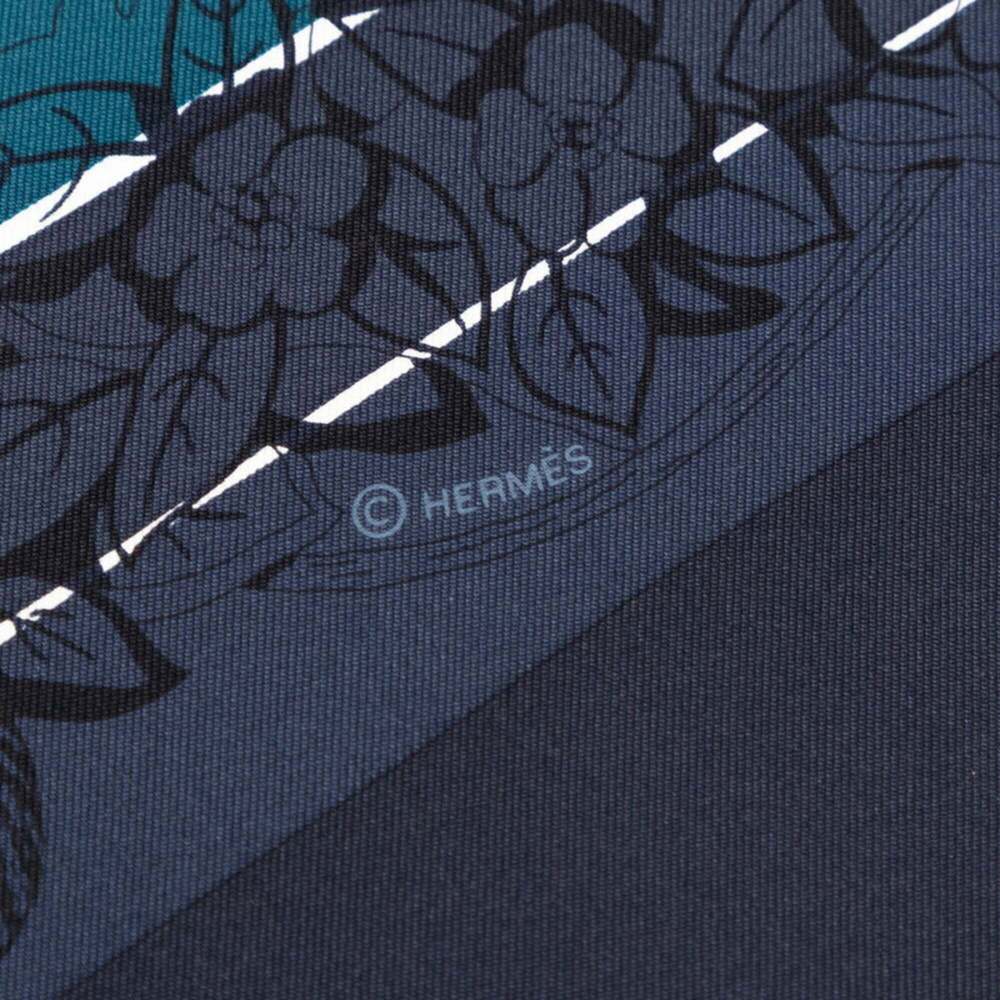 HERMES Authentic Blue Silk Love Scarf - Picture 8 of 10